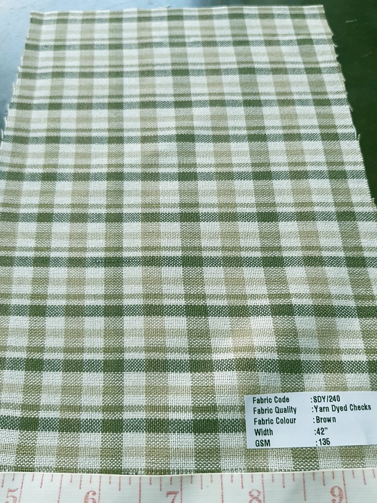 Vegetable Dyed Fabric, or Natural Dyed Fabric or Plant Dyed Fabric in bleeding madras check or plaid, for organic cotton clothing. 
