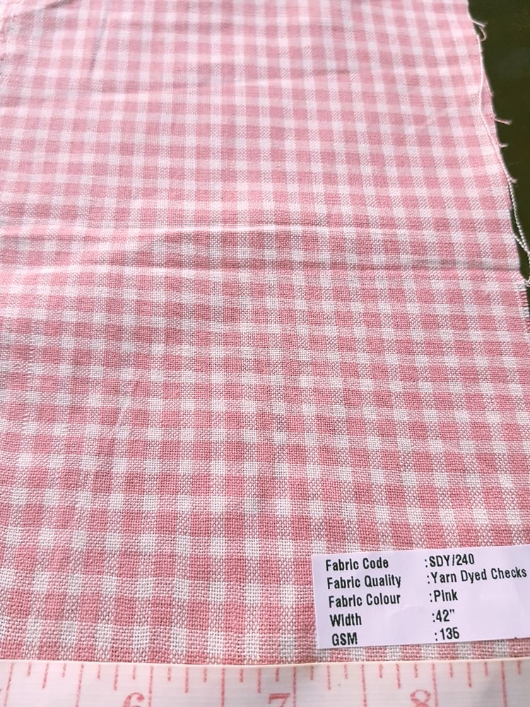 Vegetable Dyed Fabric, or Natural Dyed Fabric or Plant Dyed Fabric in bleeding madras check or plaid, for organic cotton clothing. 