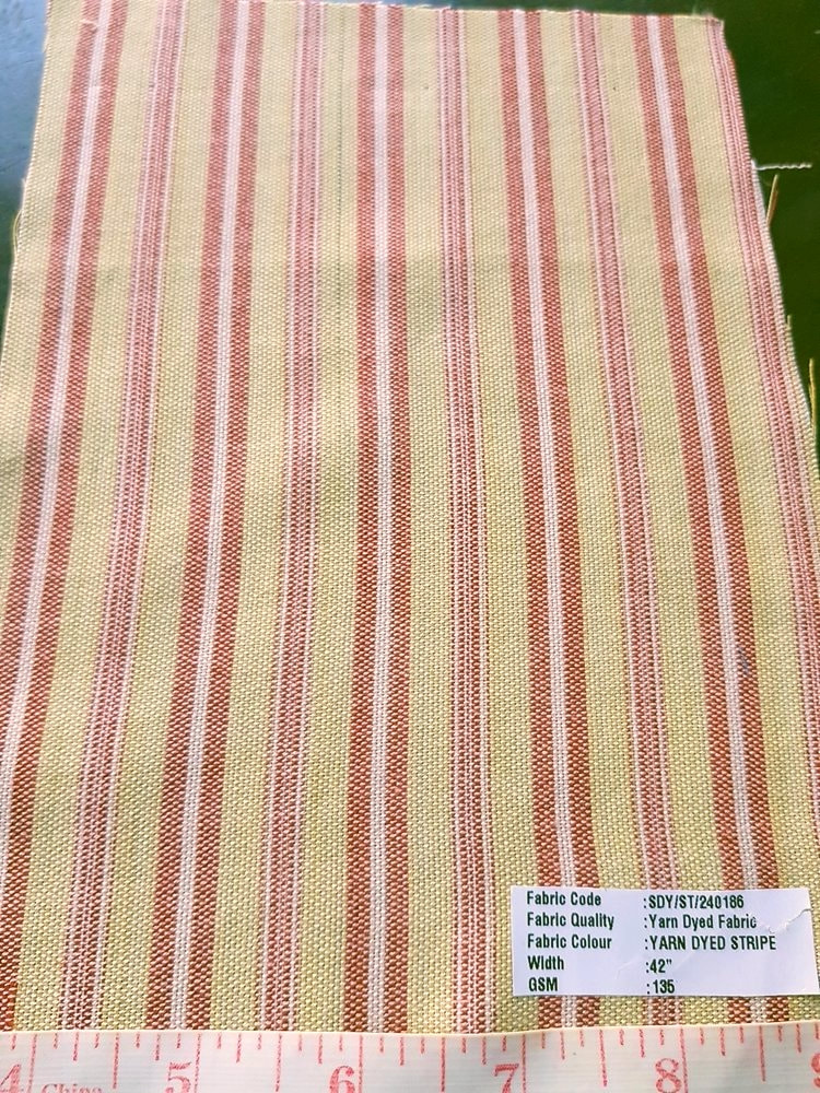 Vegetable Dyed Fabric, or Natural Dyed Fabric or Plant Dyed Fabric in bleeding stripes, ideal for organic clothing. 