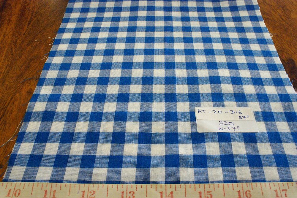 Gingham Check or Gingham Fabric, for gingham cotton dresses, gingham shirts, gingham table linen, shirts, pants, ties and bowties.