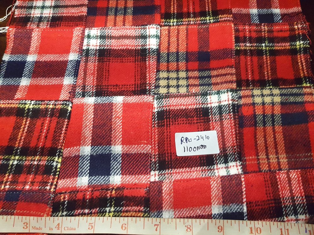 Madras Plaid Flannel - TWILL Madras Fabric - MADRAS FABRIC